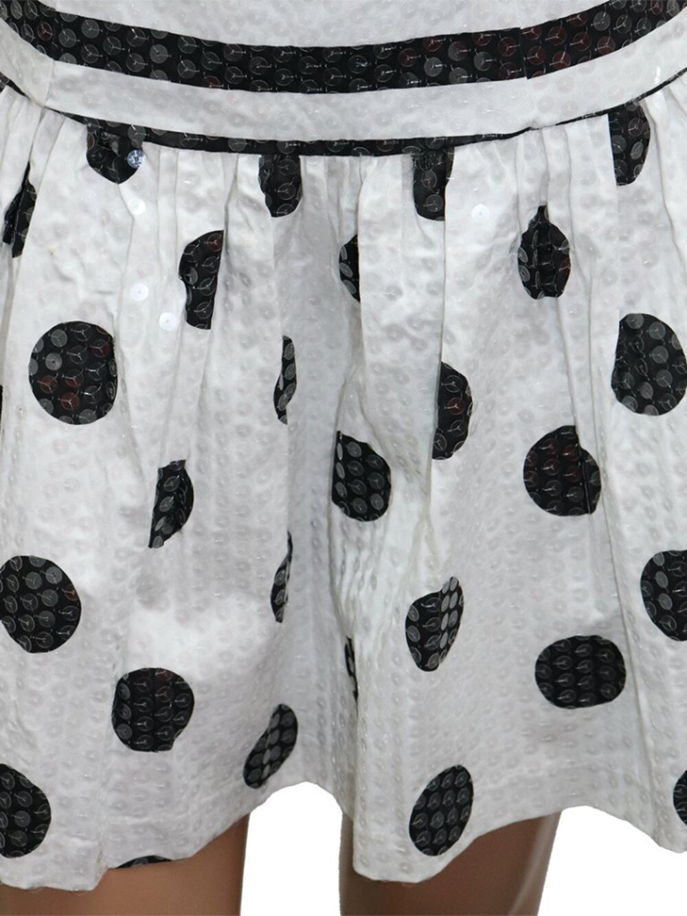 RARE Vintage Runway Betsey Johnson B&W Polka Dot Stripe Sequin Cocktail Dress 2 - Picture 3 of 8